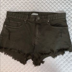 H&M army green jean shorts